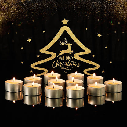 Palm Wax Tea Lights Candles 200 Pack, 6 Hours Unscented Clean Burn9