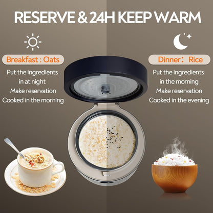 Low Carb Sugar Rice Cooker 2 Cups Uncooked and 4 Cups of Regular Cooking Small Carb Reducing Maker Rice and Grain Multi-Cooker with Stainless Steel and Nonstick Inner Pot4