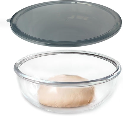 Large Glass Mixing Bowl with Lid,6.3 Quart Thickened Bowl Edges1