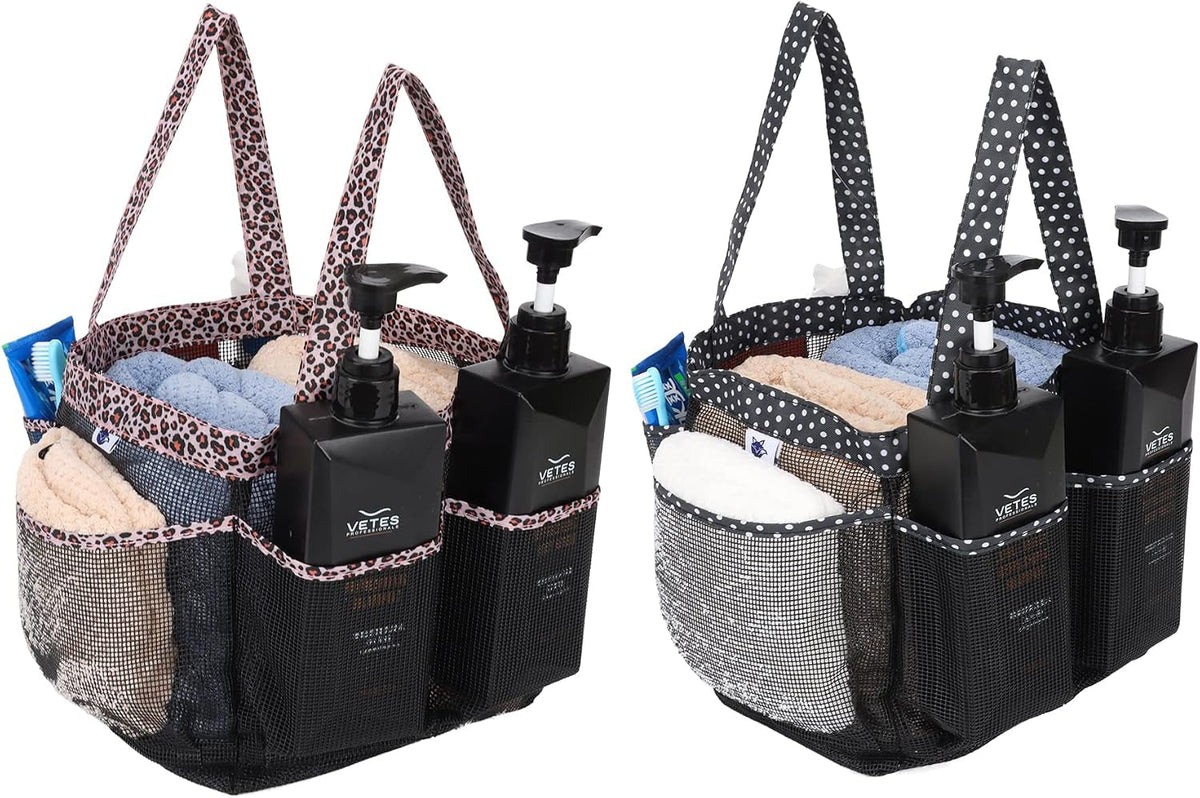 2-pack-haundry-mesh-shower-caddy-tote-bag-hanging-portable-toiletry-bag-college-dorm-essentials-quick-dry-bath-organizer-for-college-dorms-gym-camp-for-bathroom-accessoriesleopard-print