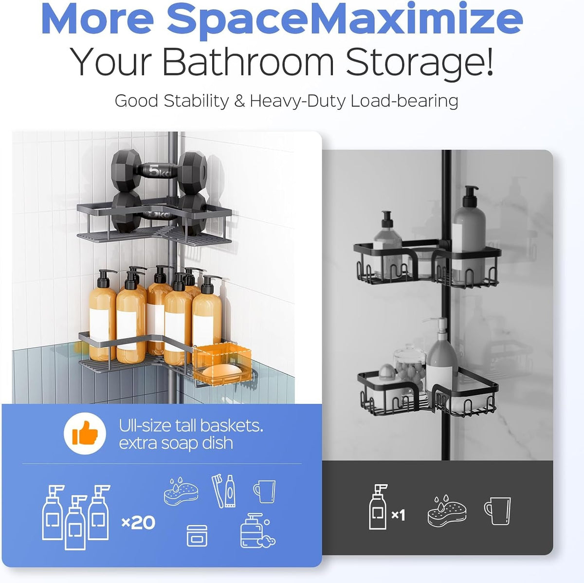 shower-caddy-tension-pole-4-tier-corner-bathroom-organizer-shelf-with-soap-holder-hooks-no-drill-adjustable-standing-storage-rack-for-apartment-renters-47-123-inch-black