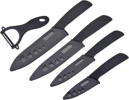 Ceramic Knife Set with Protective Cover, Kitchen Knife Set with 4-Piece Knife and 1 Peeler, Chef'S Knife Sets for Meat, Fruit, Vegetables1