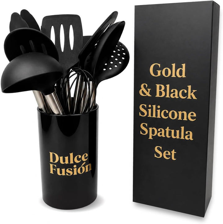 Silicone Cooking Utensil Set, 15-Piece Kitchen Utensils with Stainless Steel Handles & Holder, Bpa-Free Heat Resistant Cooking Tools for Nonstick Cookware, Kitchen Gadgets