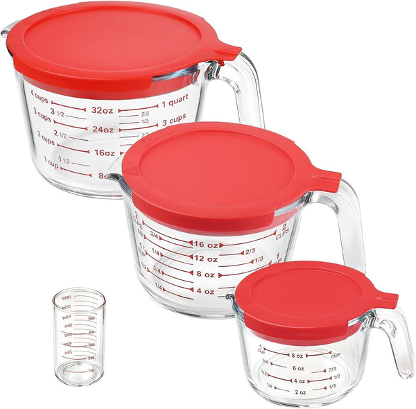 4 Pieces Glass Measuring Cups Set1