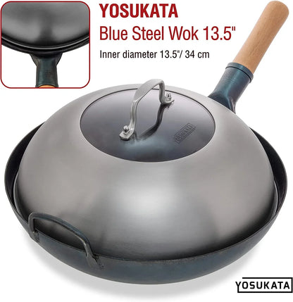 Premium Stainless Steel Wok Lid 12.8 Inch for 13.5 in Wok | Dishwasher-Safe Lid with Tempered Glass - Steam Holes -Ergonomic Handle, Cheese Melting Dome for Griddle, Grill Basting Cover5