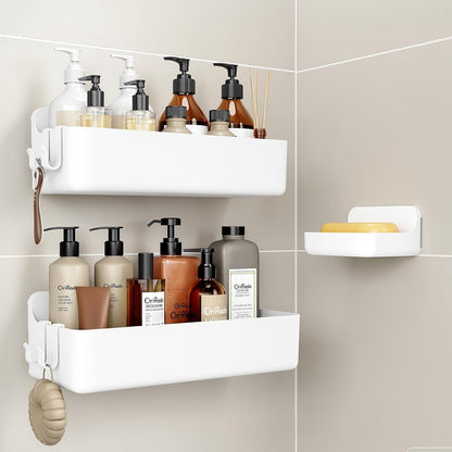 2 Pack Shower Caddy Adhesive Replacement Sticky Wall Adhesives, 9.84 X 2.75'' (25X7Cm) Pad Hook Strip Waterproof Rustproof Bathroom Organizer Shelves, Kitchen Racks Storage6