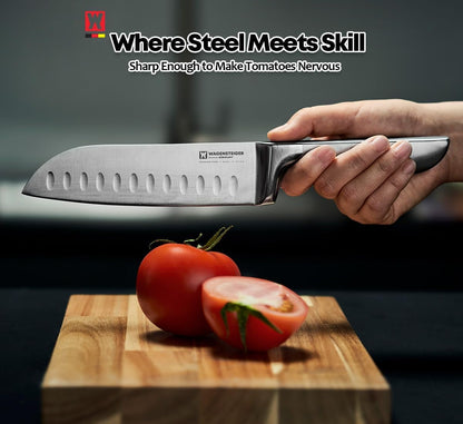 Schmied Santoku Knife, Stainless Steel Kitchen Knife for Chopping & Slicing Vegetables, Meat & Fish, Full Tang Design (Blade Length 6.4 In)4