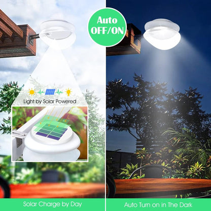 Outdoor Solar Gutter Lights - Solar Fence Lights Outdoor Waterproof LED Deck Lighting Wall Mount Decorative Auto On/Off for Eaves Yard Garage Garden Deck Patio Railing (6 Pack, White)3