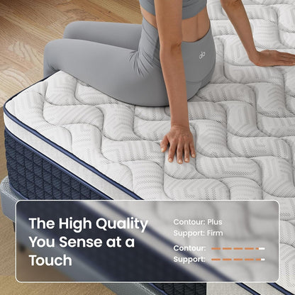 Medium Firm Queen Mattress 12 Inch Hybrid Mattress Extra Support Pain Relief Cooling Bed in a Box, Pressure Relief & Back Pain- 365 Nights Trial, 10 Years Warranty, Fiberglass-Free9
