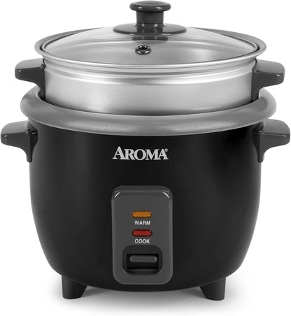 Housewares ARC-363-1NGB 3 Uncooked/6 Cups Cooked Rice Cooker, Steamer, Multicooker, 2-6 Cups, Black1