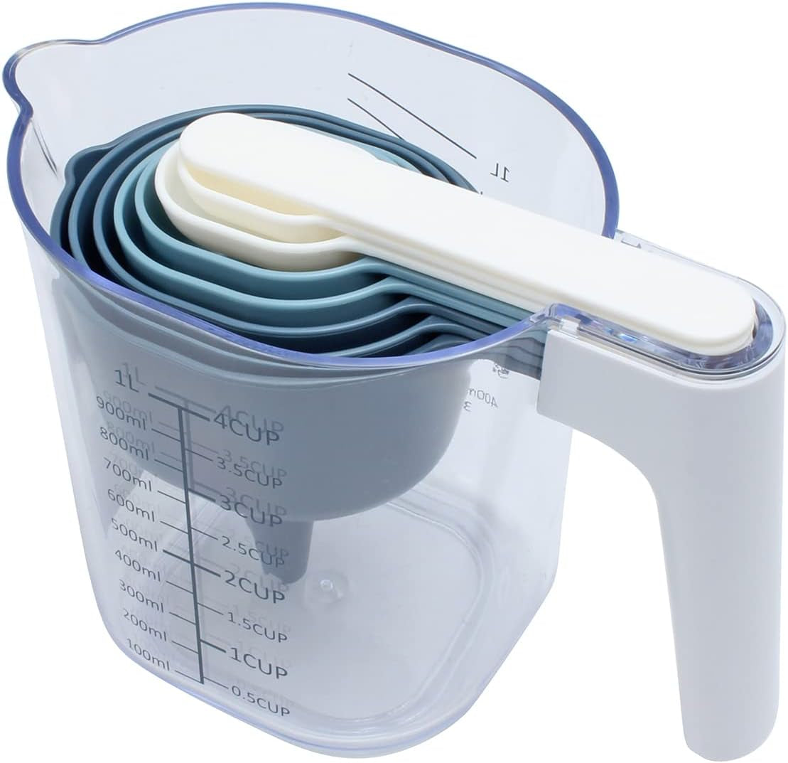 measuring-cup-set-9-pc-nesting-stackable-liquid-measure-cup-dry-measuring-cups-and-spoons-with-funnel-and-scraper-multi-colored