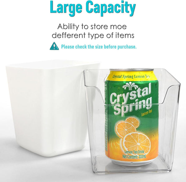 6Pack Clear Grid Wall Bins Hanging Cups with Back Hook, Gridwall Shelf Bins6