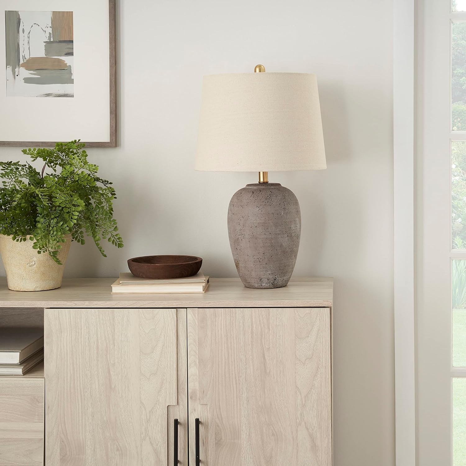 home-23-greyish-brown-earth-tone-rustic-farmhouse-ceramic-table-lamp-for-bedroom-living-room-dining-office-with-beige-linen-shade