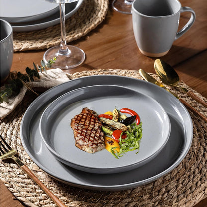 Dinnerware Sets for 8, 24 Pieces Ceramic Plates and Bowls Set5