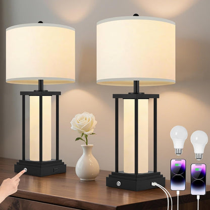 26.8'' Farmhouse Table Lamps Set of 2(Bulbs Included)1