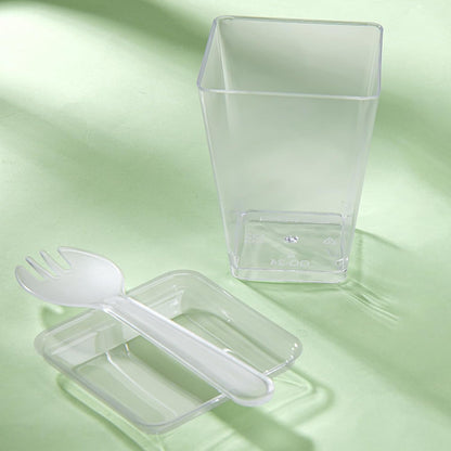 300 Pack 100 Set Clear Dessert Cups with Lids and Spoons, 5.4Oz Mini Dessert Cups Reusable Square Parfait Cup for Party Appertizer, Christmas6