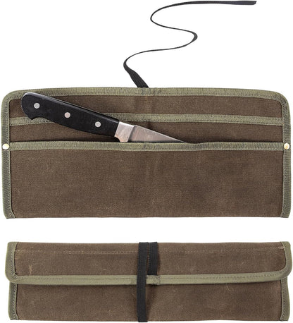 Chef Knife Sheath,Waxed Canvas Single Chef Knife Case Bag Roll for Traval,Sheaths for Chef'S Kitchen Knives,Tool Organizer Pouch Culinary Accessories Cooking Tools Roll,Gifts for Men1