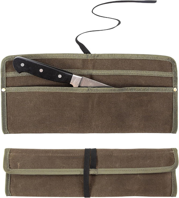Chef Knife Sheath,Waxed Canvas Single Chef Knife Case Bag Roll for Traval,Sheaths for Chef'S Kitchen Knives,Tool Organizer Pouch Culinary Accessories Cooking Tools Roll,Gifts for Men1
