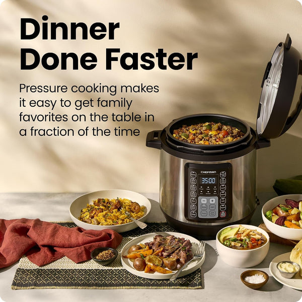 13-In-1 Electric Pressure Cooker, 6-Quart Multicooker with Touchscreen Controls, Slow Cooker, Steamer, Sauté, Soup, Chili, Delay Start & Keep Warm, Stainless Steel2