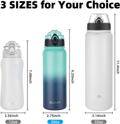 Insulated Water Bottle 20Oz for Adults Kids Stainless Steel Water Bottles with Straw/Chug/Carabiner 3 Lids Fruit Strainer Double Wall Vacuum Wide Mouth BPA Free Leak-Proof for School Travel5