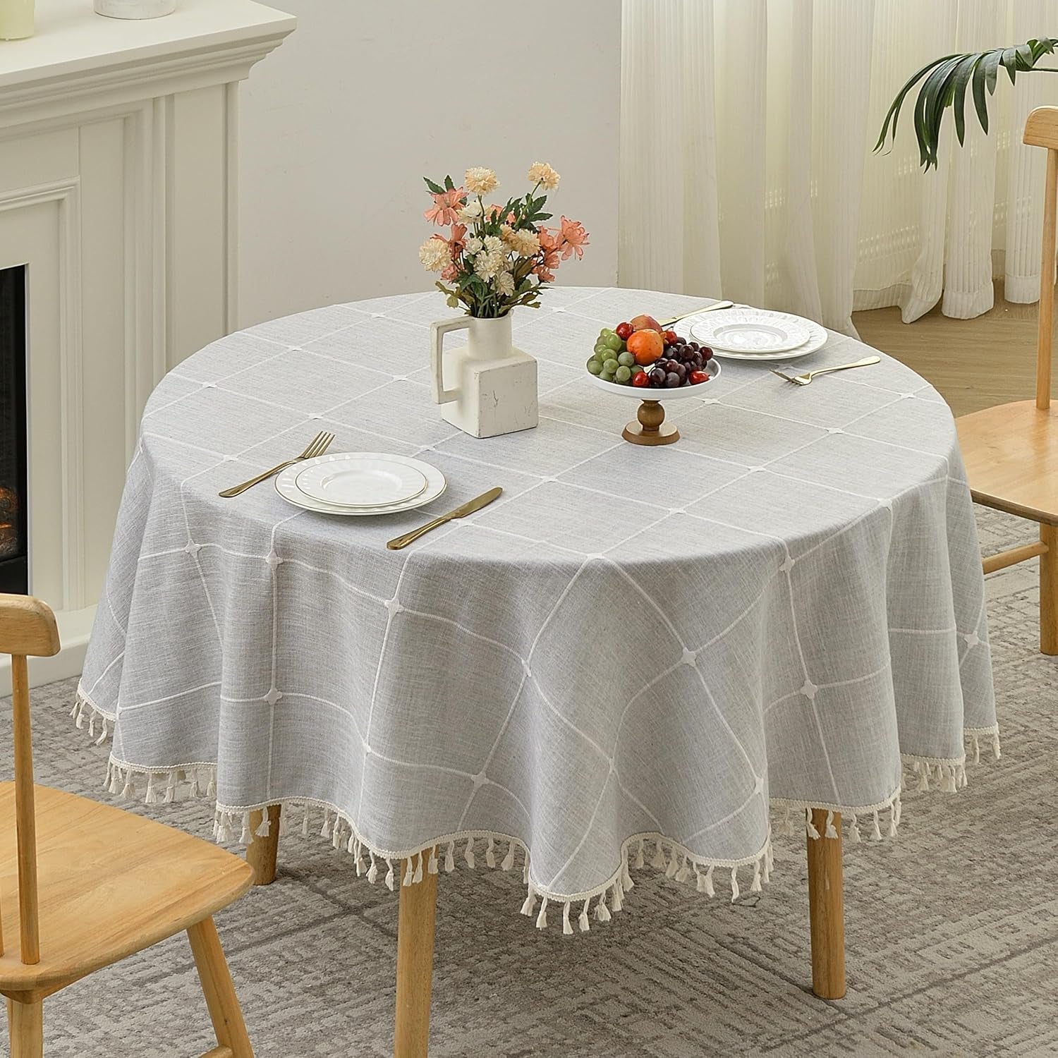 lattice-embroidery-plaid-round-tablecloth-with-tassel-round-70-inch-grey