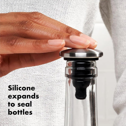 OXO Steel Leakproof Expanding Wine Stopper (2 Pack)3