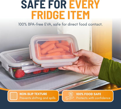 Refrigerator Liners for Shelves (8 Pack) by Linda’S Essentials - Non-Adhesive Drawer and Shelf Liner, Bpa-Free Fridge Mats for Kitchen & Cabinets, Easy to Clean, Ideal Household Essentials (Clear)4