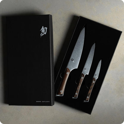 Shun Kanso 3 Piece Starter Set | Includes 8" Chef, 3.5" Paring & 6" Utility Knives, Handcrafted, AUS10A Stainless Steel Blades, Tagayasan Handle2