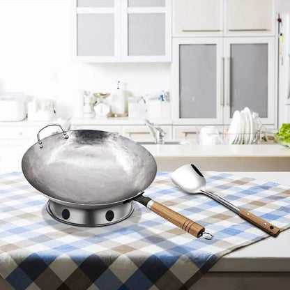 Carbon Steel Wok Pan, Stir Fry Pans, 13 Inch Wok Pan with Support Ring and Spatula, Nonstick Woks and Stir-Fry Pans, No Chemical Coated round Bottom Chinese Wok for Electric, Gas, All Stoves7