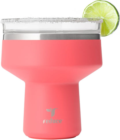 Saltini 16Oz Margarita Tumbler - Insulated Cocktail Glass with Lid | 360 Sippable Martini Glass Alternative, Keeps Drinks Cold for 10 Hours, Daiquiri, Saltable Splash-Proof Lid, Cocktail Tumbler1