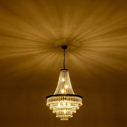 French Empire Crystal Chandeliers, Antique Bronze Chandeliers 10 Lights, Rustic Farmhouse Chandelier High Ceiling Light Fixture for Entryway, Foyer, Dining Room, Staircase (Bronze, 28 Inches)7