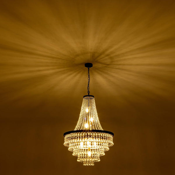 French Empire Crystal Chandeliers, Antique Bronze Chandeliers 10 Lights, Rustic Farmhouse Chandelier High Ceiling Light Fixture for Entryway, Foyer, Dining Room, Staircase (Bronze, 28 Inches)7