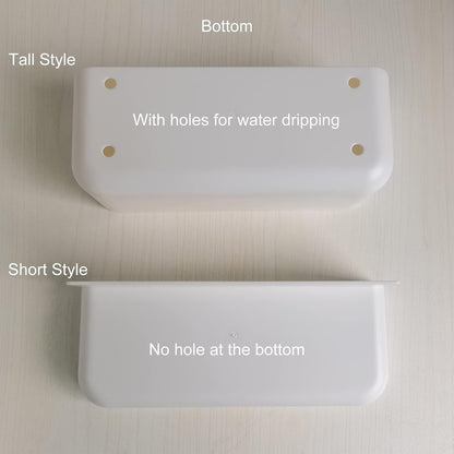 2 Styles Adhesive Plastic Floating Shelves Stick on Wall Mounted Shower Organizer Caddy for Bathroom Kitchen Cabinet Extra Storage(Short+Tall)5