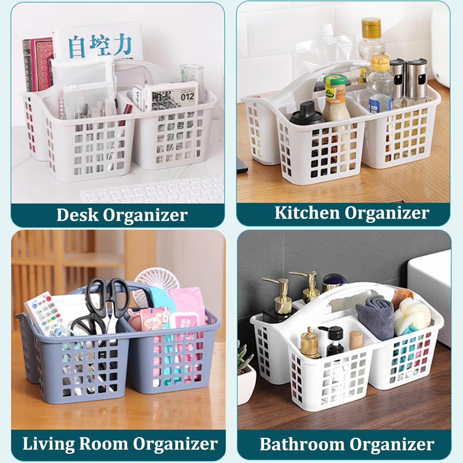 3-compartments-plastic-shower-caddy-basket-portable-divided-cleaning-supply-storage-organizer-with-handle-white
