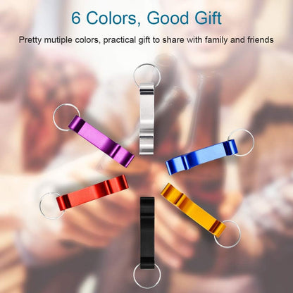 6PCS Colorful Key Chain Beer Bottle Openers for Bar and Home, 6 Color | Small, Practical, Easy to Carry, Open the Lids Easily, Beverage Bottle Opener Keychain for Men, Women, Made of Premium Metal5