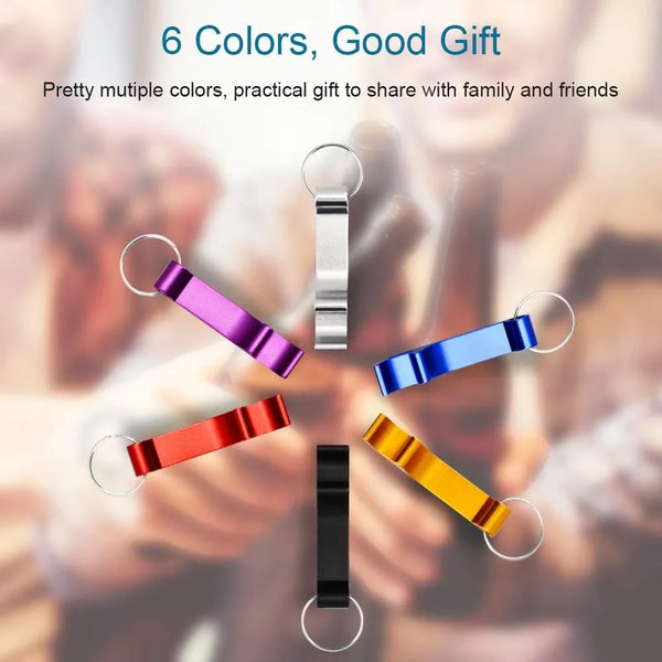 6PCS Colorful Key Chain Beer Bottle Openers for Bar and Home, 6 Color | Small, Practical, Easy to Carry, Open the Lids Easily, Beverage Bottle Opener Keychain for Men, Women, Made of Premium Metal5