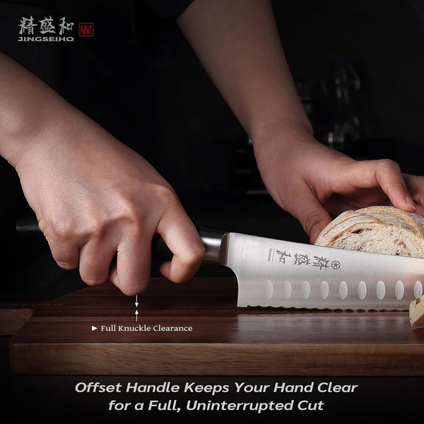 Bread Knife for Homemade Bread,Serrated Blade 10 in with Cover4