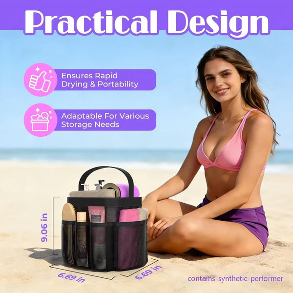 Mesh Shower Caddy Portable with 8 Upgraded Deeper Pockets,Hanging Caddy Dorm Basket, Quick Dry Shower Bag2