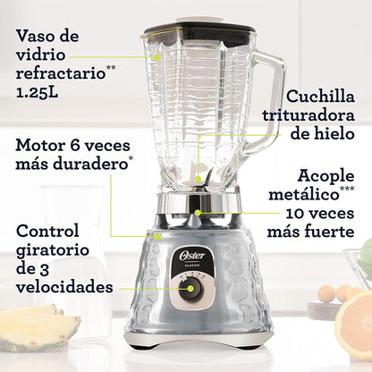 Oster Original 3 Speed Chrome Blender, 6 Times More Durable Motor, 10 Times Stronger, 5 Cup Glass Jar9