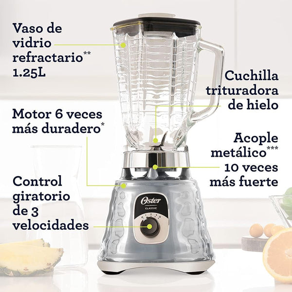 Oster Original 3 Speed Chrome Blender, 6 Times More Durable Motor, 10 Times Stronger, 5 Cup Glass Jar9