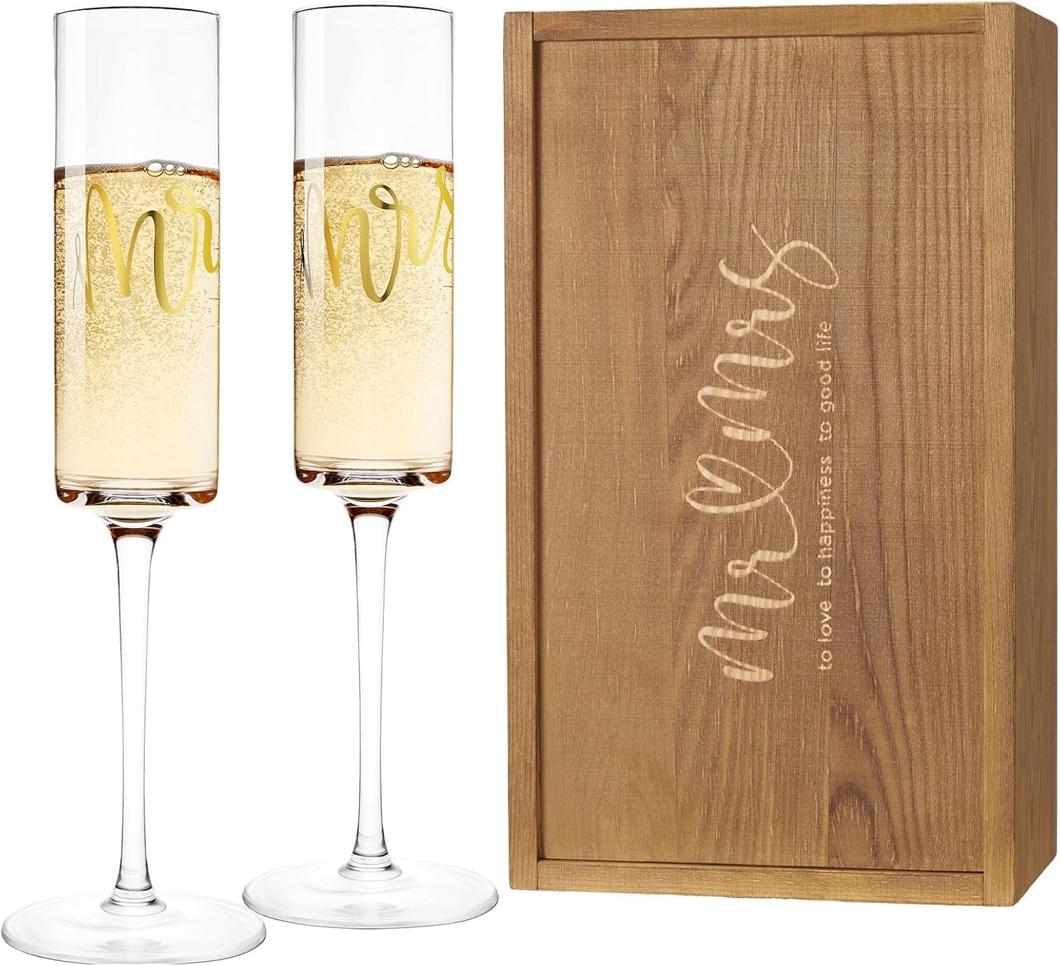 bridal-mr-and-mrs-champagne-flutes-set-of-2-engagement-gifts-for-couple-bridal-shower-gifts-for-bride-to-be-women-wedding-gift-for-newlyweds-2026-bride-and-groom-toasting-glasses-with-wooden-box