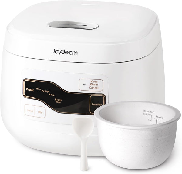 Ceramic Rice Cooker FD20S-W, 4 Cups Uncooked Rice Cookers with Pure Ceramic Inner Pot, 24H Dealy Start, 2L, White1