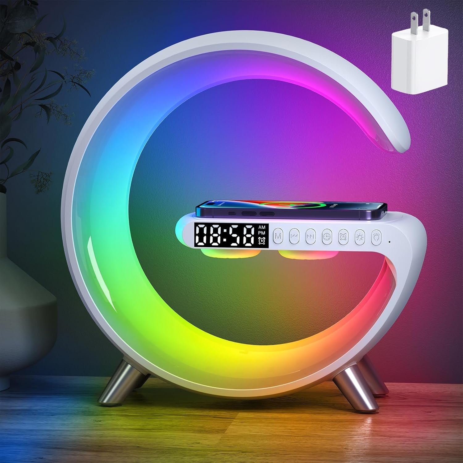 4-in-1-smart-led-table-lamp-alarm-clock-wireless-charger-night-light-bluetooth-speaker-with-app-control-bedside-lamp-for-bedroom-office-home-decor-family-girls-boys-birthday-festival-gifts