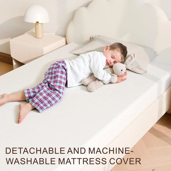 Twin Mattress 5 Inch, Medium Firm for Support & Pressure Relief - Cooling Gel Memory Foam - Fiberglass-Free & Certified Safe for Kids - Compatible for Bunk Beds, Daybeds, Trundle (Mattress in a Box)6