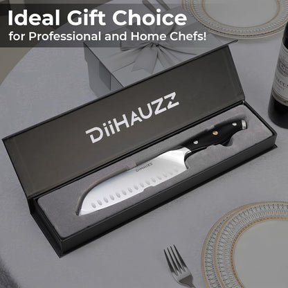 Santoku Knife, 7 Inch High Carbon Steel Kitchen Knife8