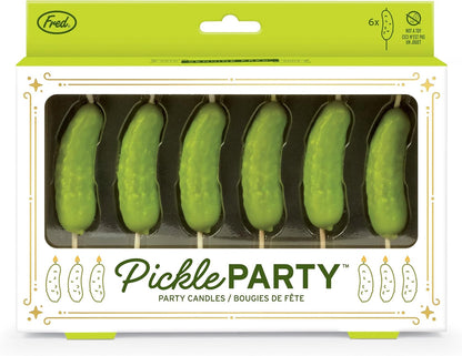 Genuine Fred Pickle Party Candles Set of 6 Quirky Pickle-Shaped Party Birthday Candles 2" Tall Fun and Unique Party Decor Gift-Ready Package4
