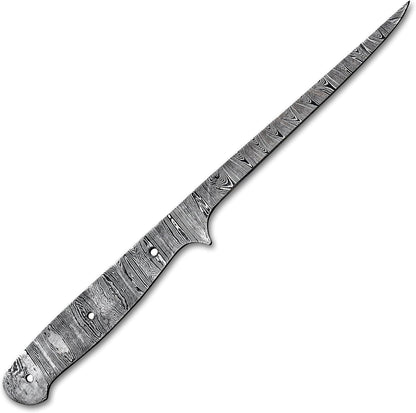 Custom Hand Forged Damascus Steel Blank Blade Fillet Knife Fisherman'S Filet Fishing Knife Blade Damascus Blade Billet Handmade Knife Making Supply (FB-08)3