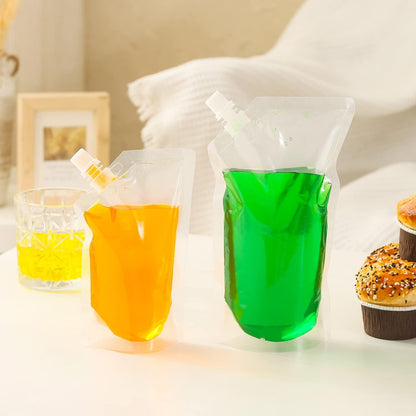 Alcohol Pouches for Liquor,Reusable Drink Pouches for Adults Alcohol Drinking Flasks,Concealable Plastic Liquor Bags with Funnel,Plastic Travel Flasks (8OZ4 + 16OZ4)8
