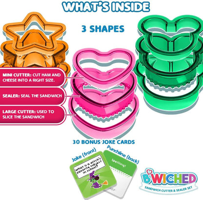 Sandwich Cutter and Sealer - Crustless Sandwich Maker (Heart, Star, Mouse) | Great for Lunchbox and Bento Box - Boys and Girls Kids Lunch - Sandwich Cutters for Kids3