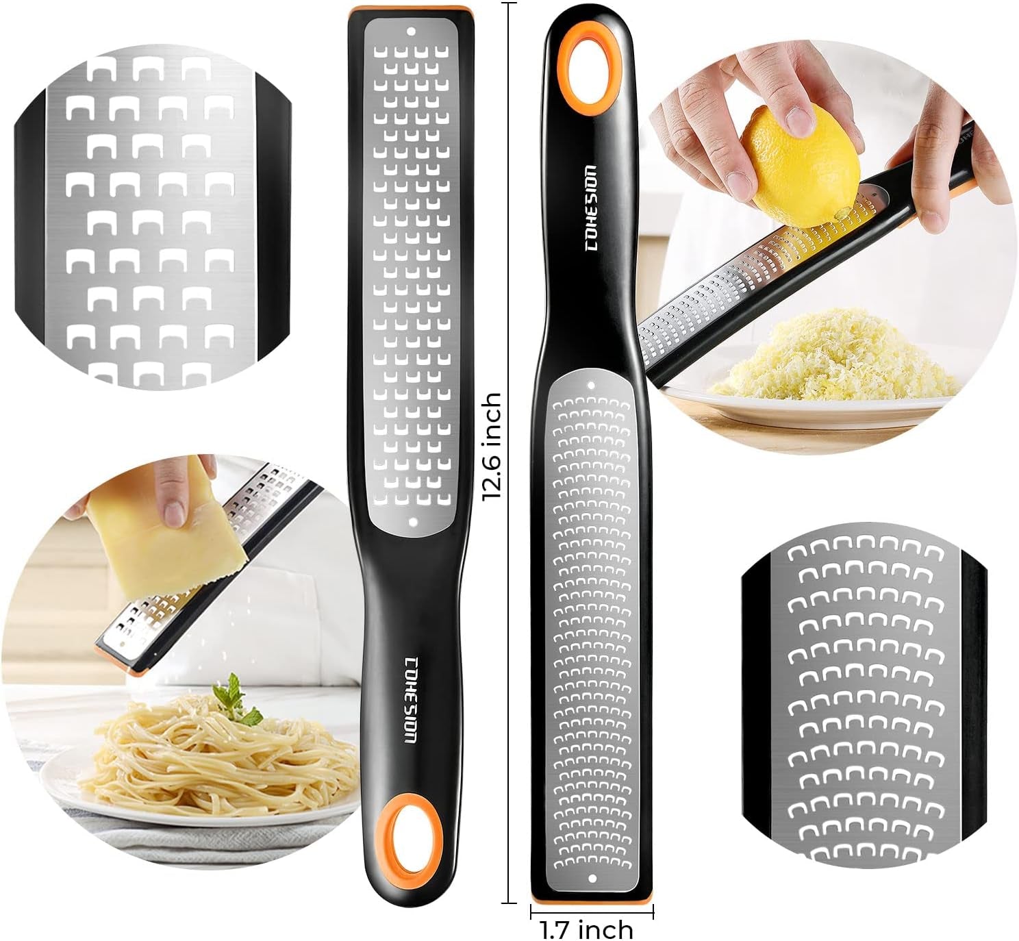 etched-zester-grater-set-of-2-kitchen-zester-tool-for-lemon-cheese-garlic-ginger-nutmeg-chocolate-fruits-vegetables-sharp-premium-stainless-steel-blade-with-protective-cover